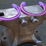 The 3D printed titanium horseshoes.